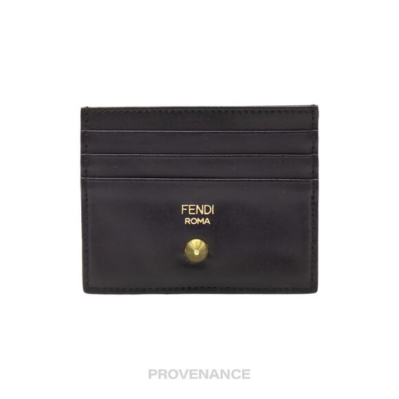 🔴 Fendi Stud Card Holder Wallet - Black - Picture 1 of 6